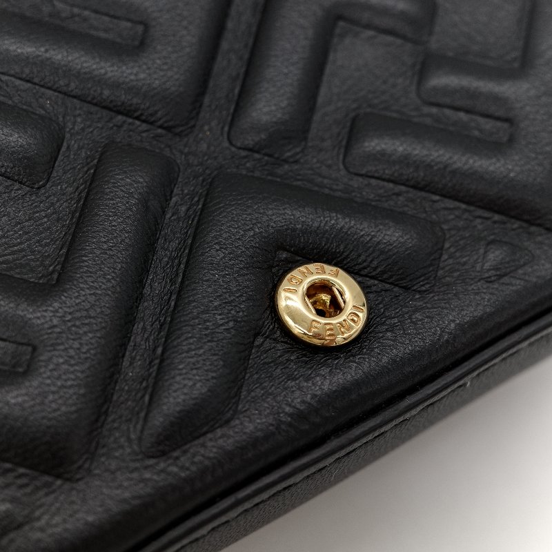 Fendi 芬迪 黑色 羊皮 腰包-15