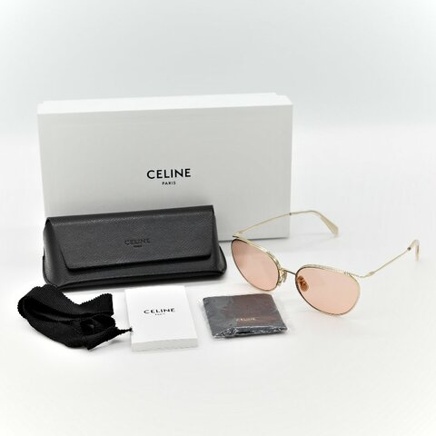 Celine 思琳 透明淺橘 彩色鏡片 夏日防曬墨鏡 40136U