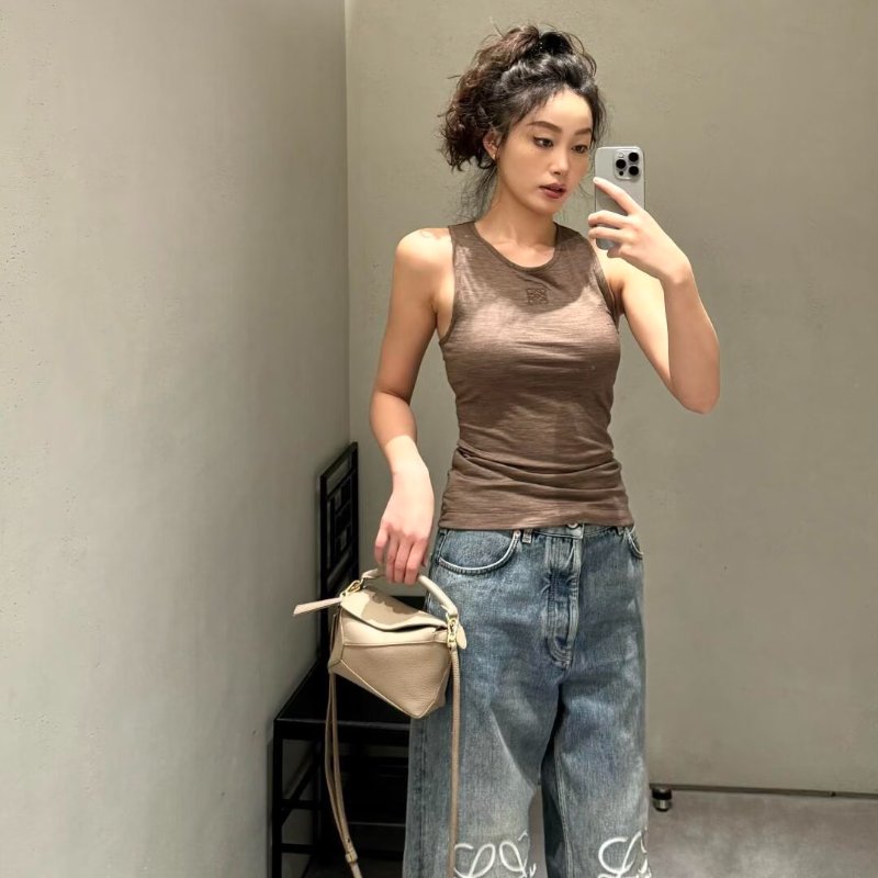 LOEWE Puzzle小牛皮手袋 - 迷你沙色-11