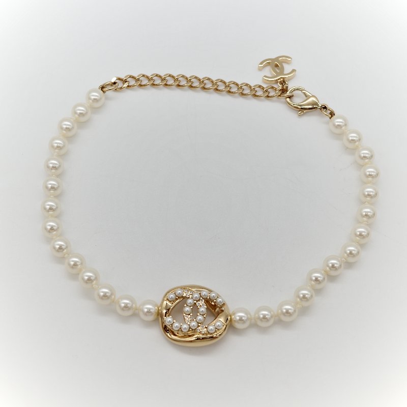Chanel 香奈兒 珍珠 CC 水鑽 項鍊-2