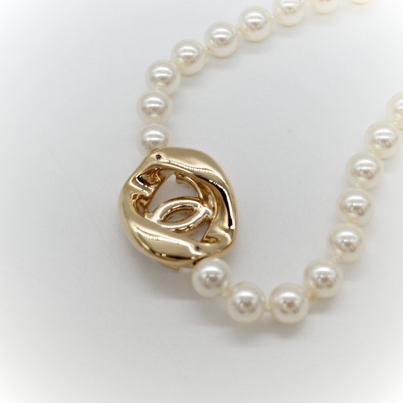 Chanel 香奈兒 珍珠 CC 水鑽 項鍊-3