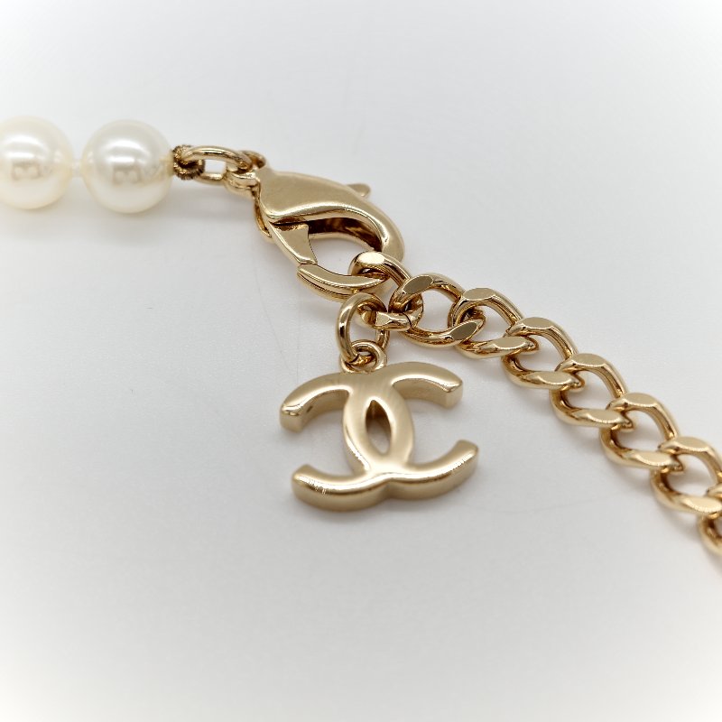 Chanel 香奈兒 珍珠 CC 水鑽 項鍊-4