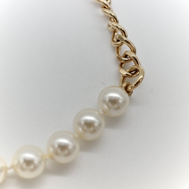 Chanel 香奈兒 珍珠 CC 水鑽 項鍊-5