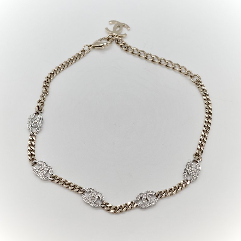 Chanel 香奈兒 珍珠 CC 水鑽 項鍊-10