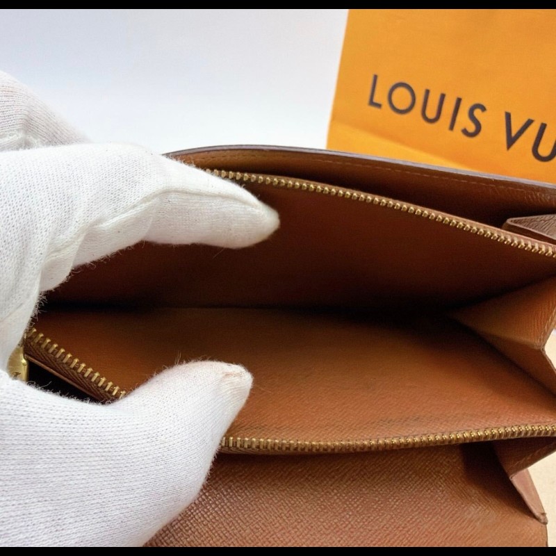 極美品／日本二手／LV長夾／內有拉鏈零錢袋／序號TH1988-3