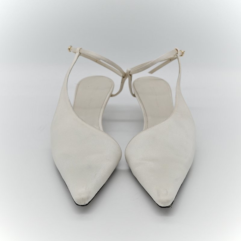 kHAITE白色 羊皮 貓跟鞋-1