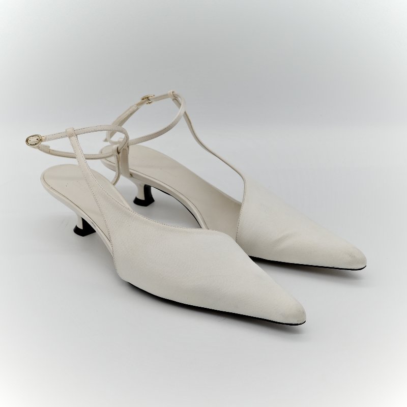 kHAITE白色 羊皮 貓跟鞋-3