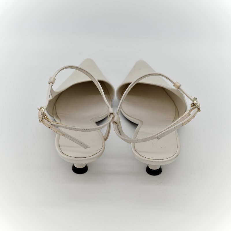 kHAITE白色 羊皮 貓跟鞋-4