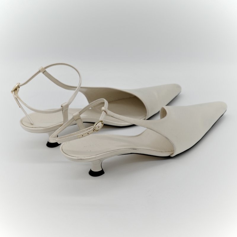 kHAITE白色 羊皮 貓跟鞋-6