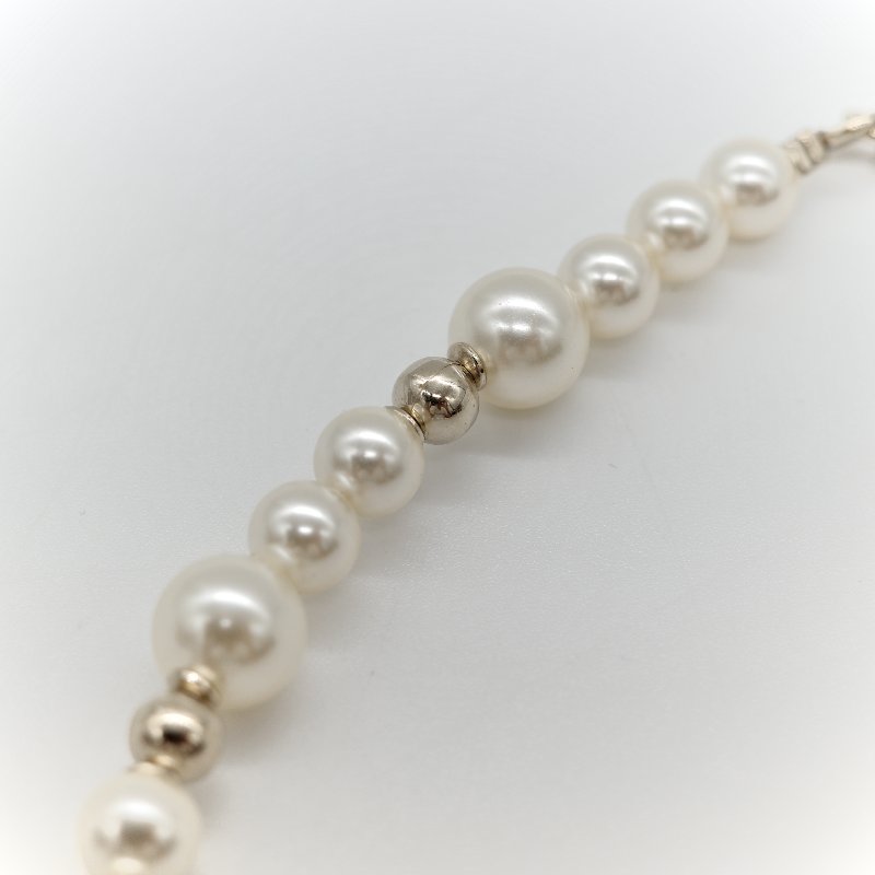 Chanel 香奈兒 金色 水鑽 星星 珍珠 雙C項鍊-6