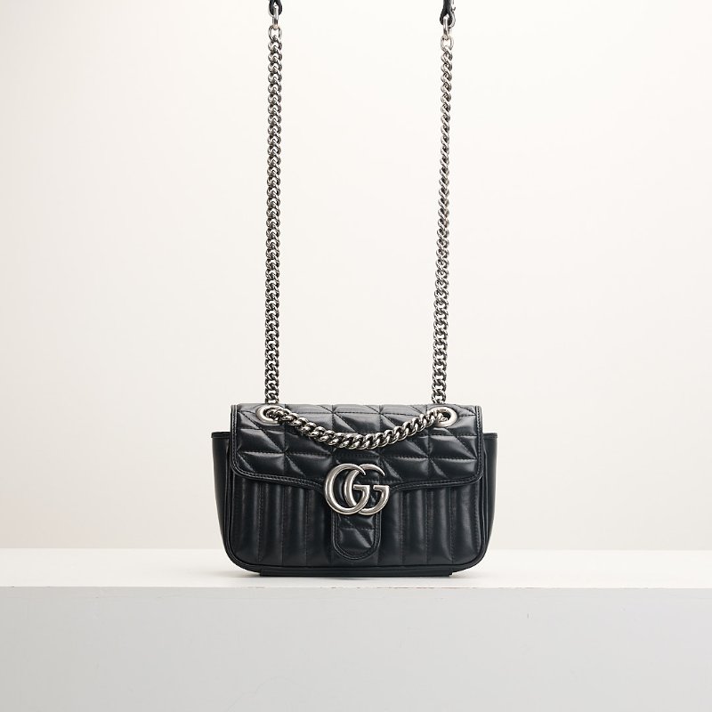 二手Gucci Marmont 22黑銀-0