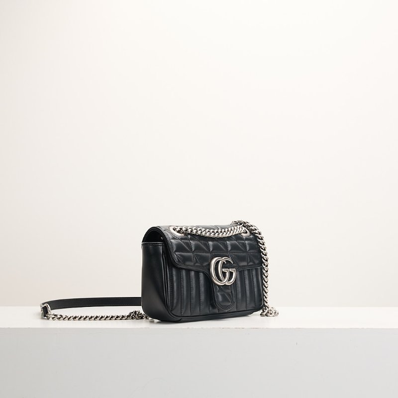 二手Gucci Marmont 22黑銀-1