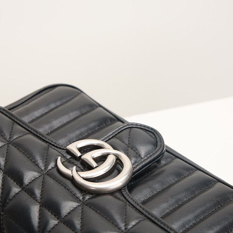 二手Gucci Marmont 22黑銀-3