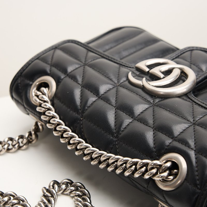 二手Gucci Marmont 22黑銀-4