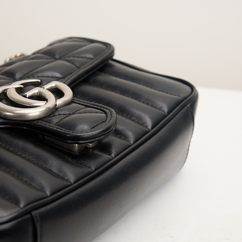 二手Gucci Marmont 22黑銀-9