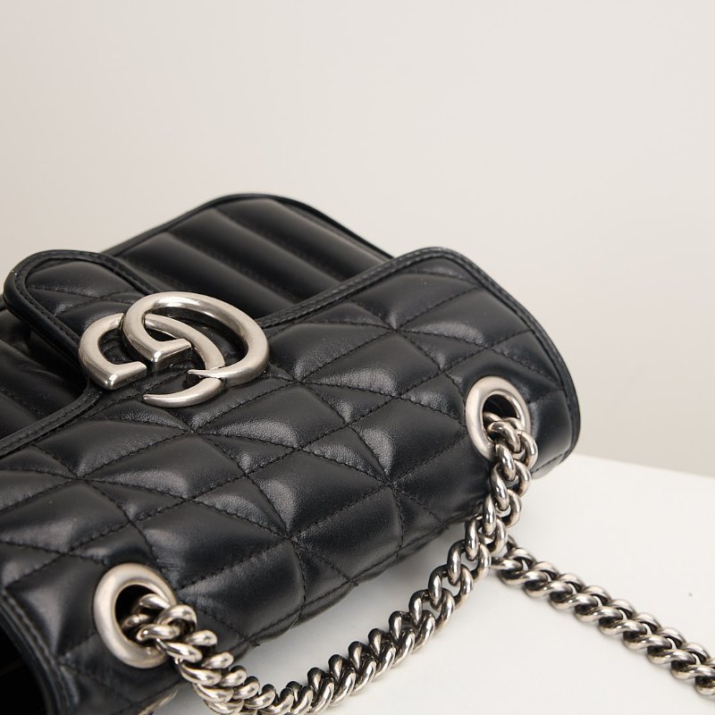 二手Gucci Marmont 22黑銀-11