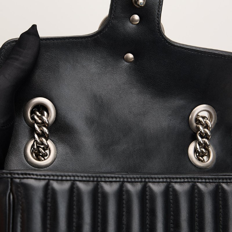 二手Gucci Marmont 22黑銀-17