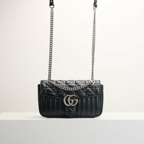 二手Gucci Marmont 26黑銀