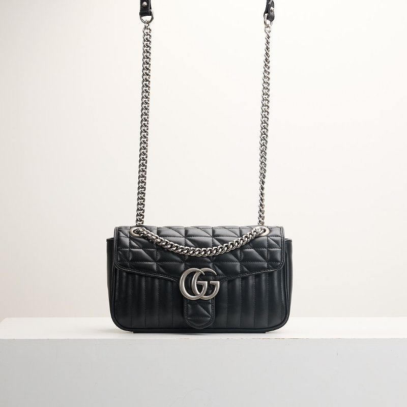二手Gucci Marmont 26黑銀-0