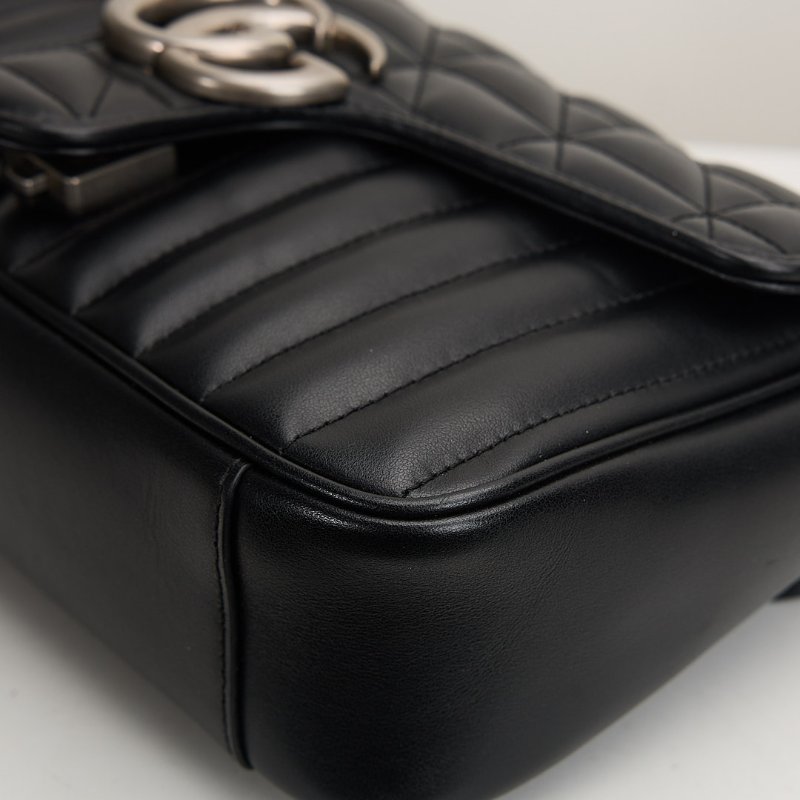 二手Gucci Marmont 26黑銀-13