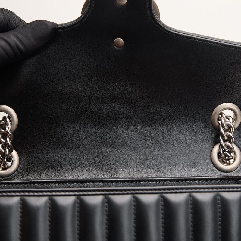 二手Gucci Marmont 26黑銀-15