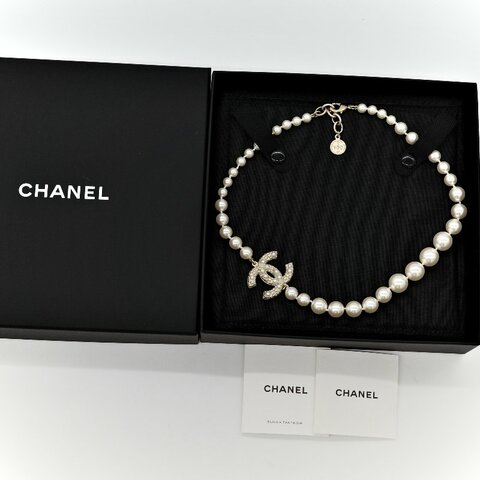 Chanel 香奈兒 珍珠 雙C 短鍊 項鍊 100週年
