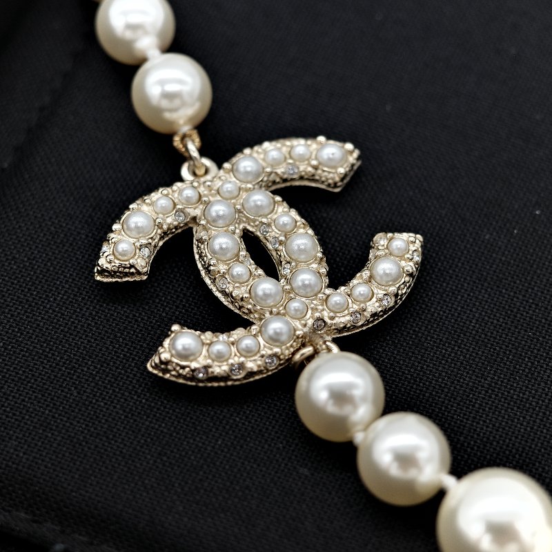 Chanel 香奈兒 珍珠 雙C 短鍊 項鍊 100週年-6