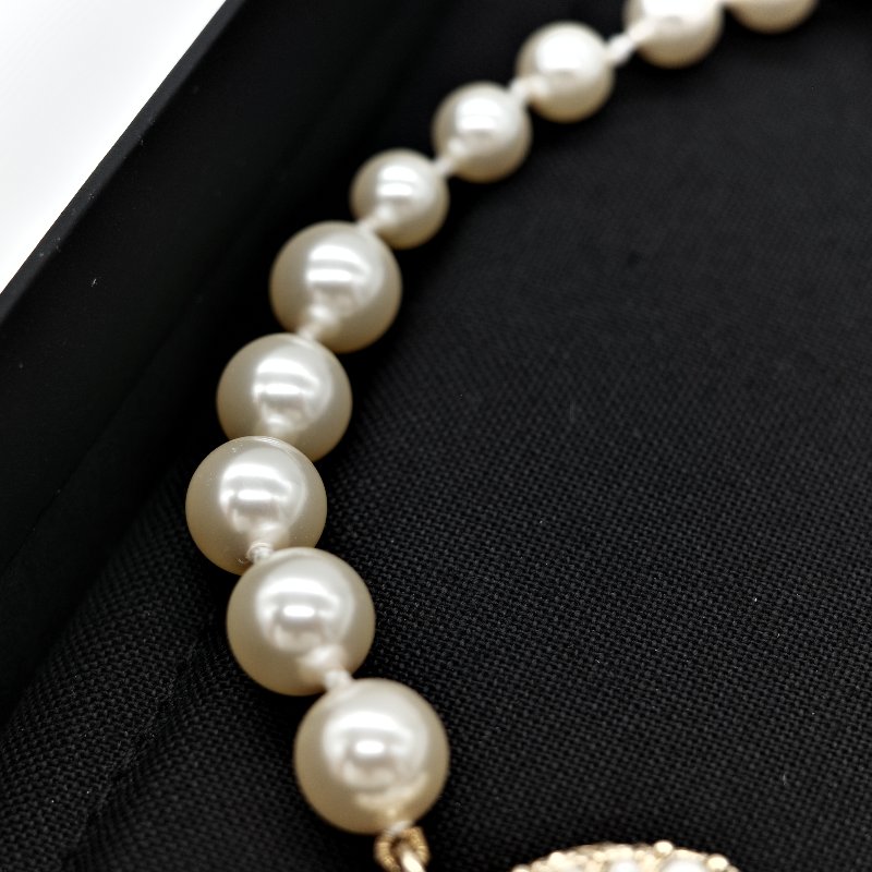 Chanel 香奈兒 珍珠 雙C 短鍊 項鍊 100週年-8