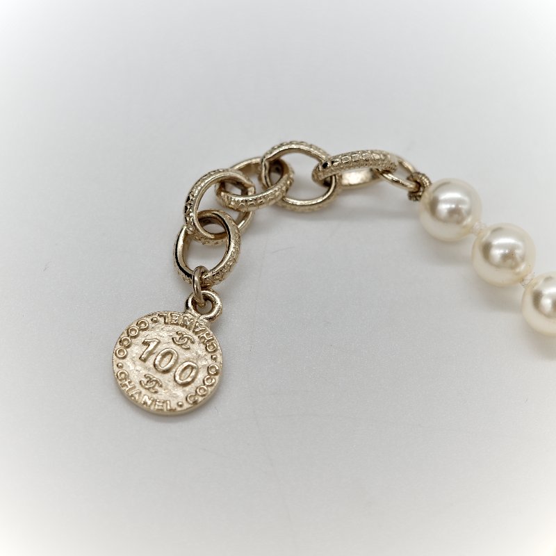 Chanel 香奈兒 珍珠 雙C 短鍊 項鍊 100週年-15