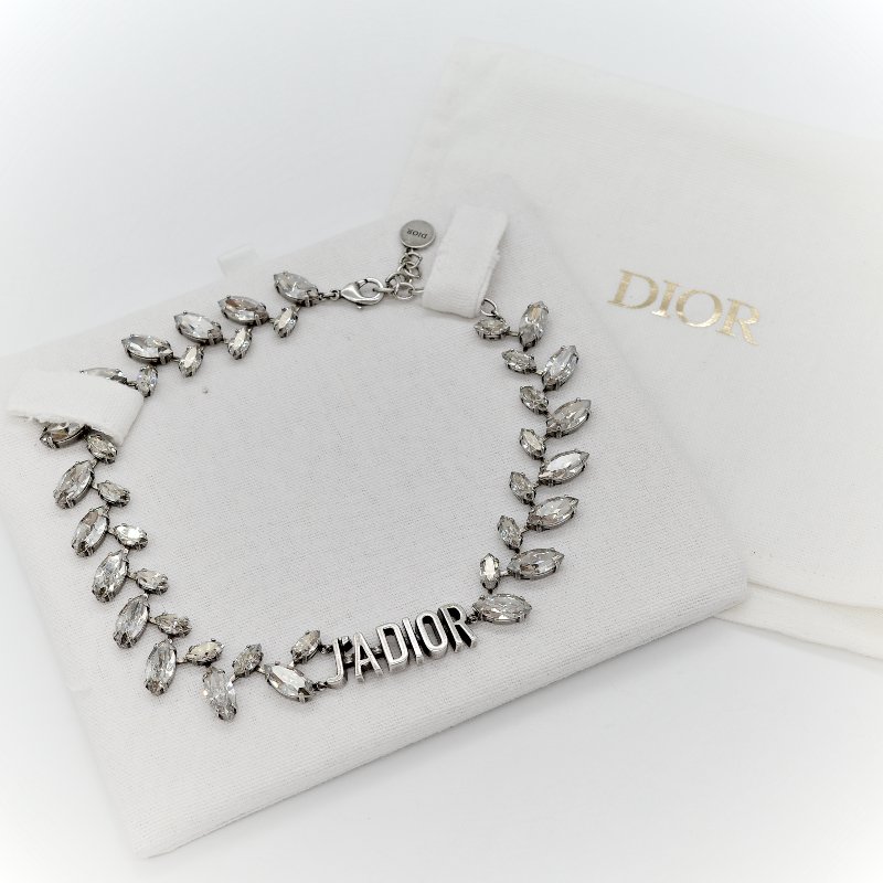 Dior 復古銀色 項鍊 Jadior 字母-1