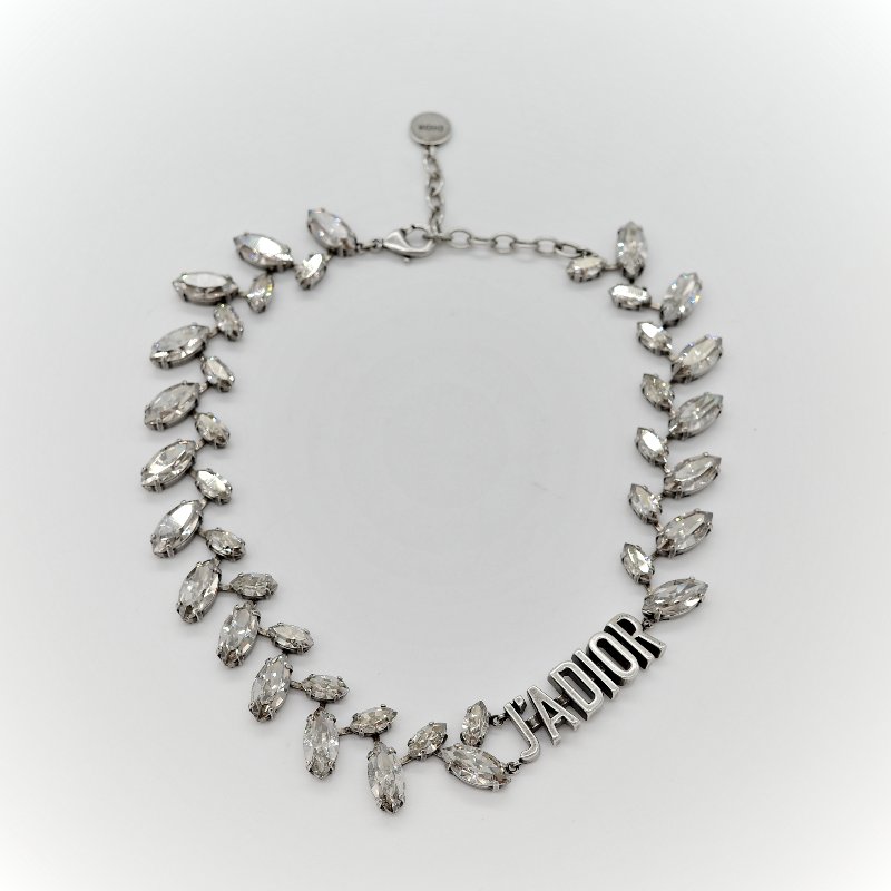 Dior 復古銀色 項鍊 Jadior 字母-2