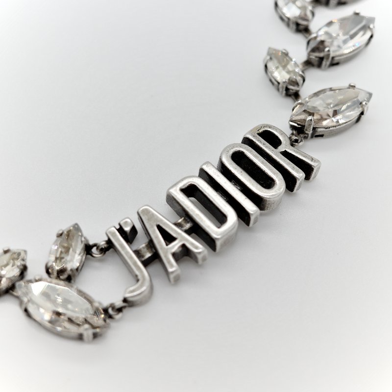 Dior 復古銀色 項鍊 Jadior 字母-3