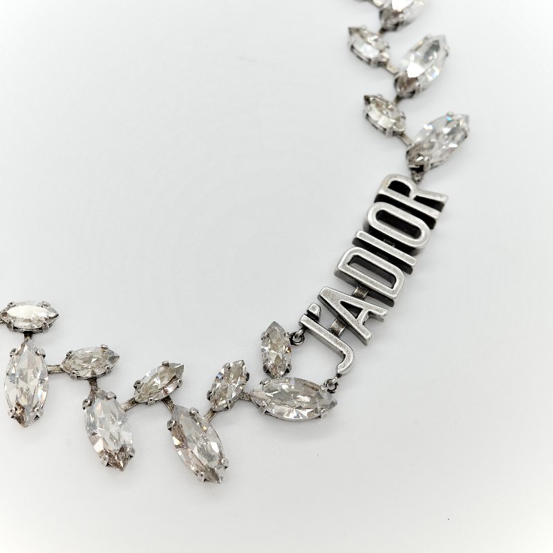 Dior 復古銀色 項鍊 Jadior 字母-10