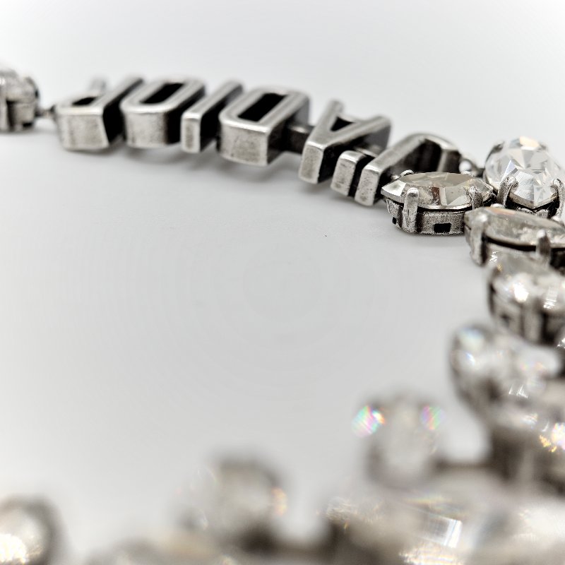 Dior 復古銀色 項鍊 Jadior 字母-18