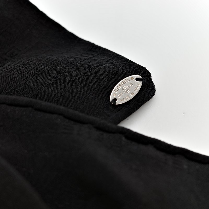 Chanel 香奈兒 絲質 黑色 蝴蝶結 髮飾-5