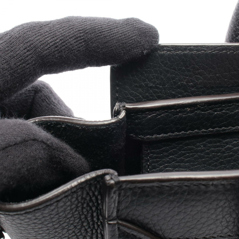 CELINE Luggage Nano Shopper 單肩斜背包 黑色真皮二手女款-4