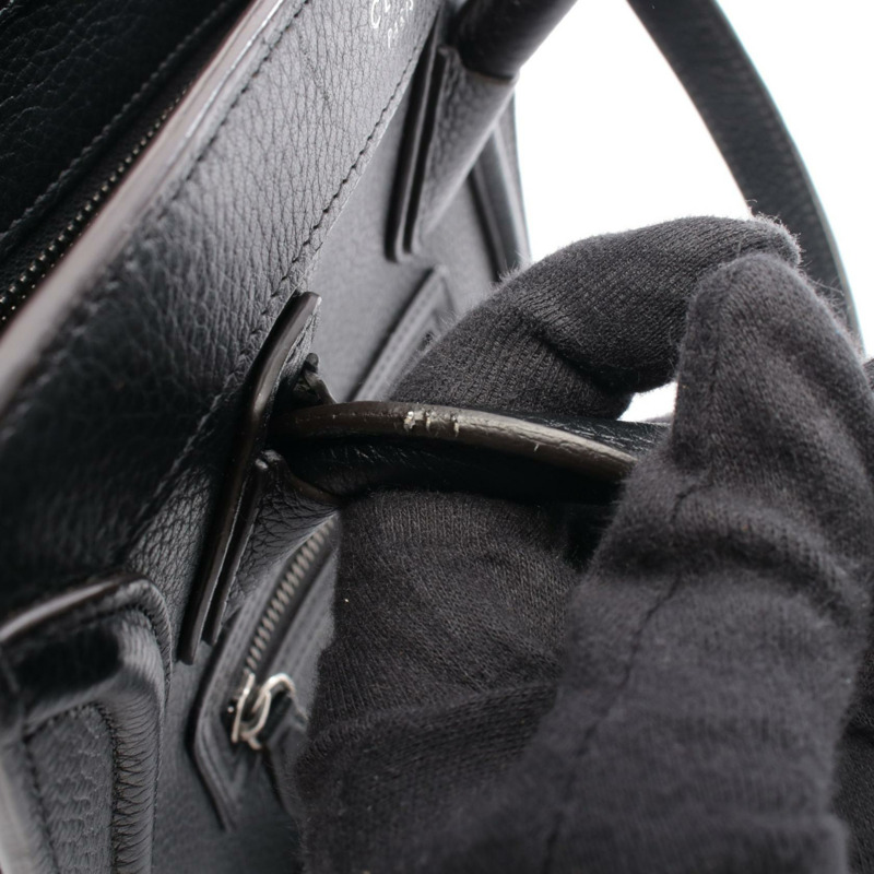 CELINE Luggage Nano Shopper 單肩斜背包 黑色真皮二手女款-6
