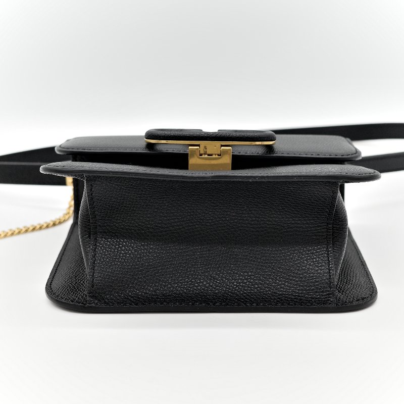 Valentino 范倫鐵諾 黑色牛皮斜挎包 豆腐包-2