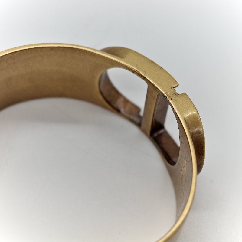 Dior 迪奧 復古 大 Logo 金色 寬板 手鐲-8