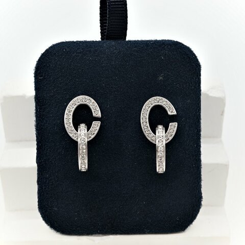 Dior 迪奧 CD LOCK 水鑽耳環 耳針