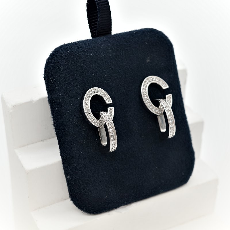 Dior 迪奧 CD LOCK 水鑽耳環 耳針-1