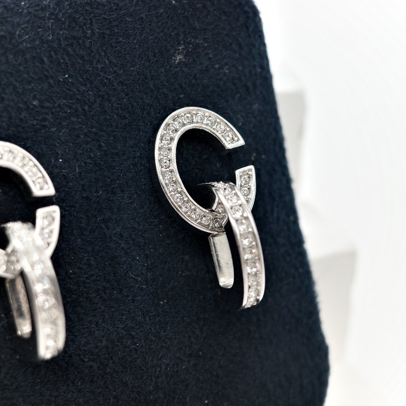 Dior 迪奧 CD LOCK 水鑽耳環 耳針-4