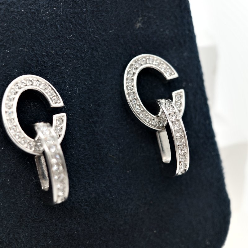 Dior 迪奧 CD LOCK 水鑽耳環 耳針-5