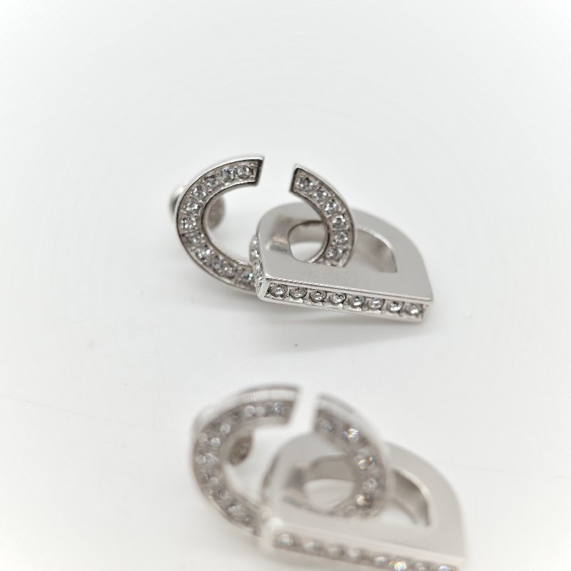 Dior 迪奧 CD LOCK 水鑽耳環 耳針-6