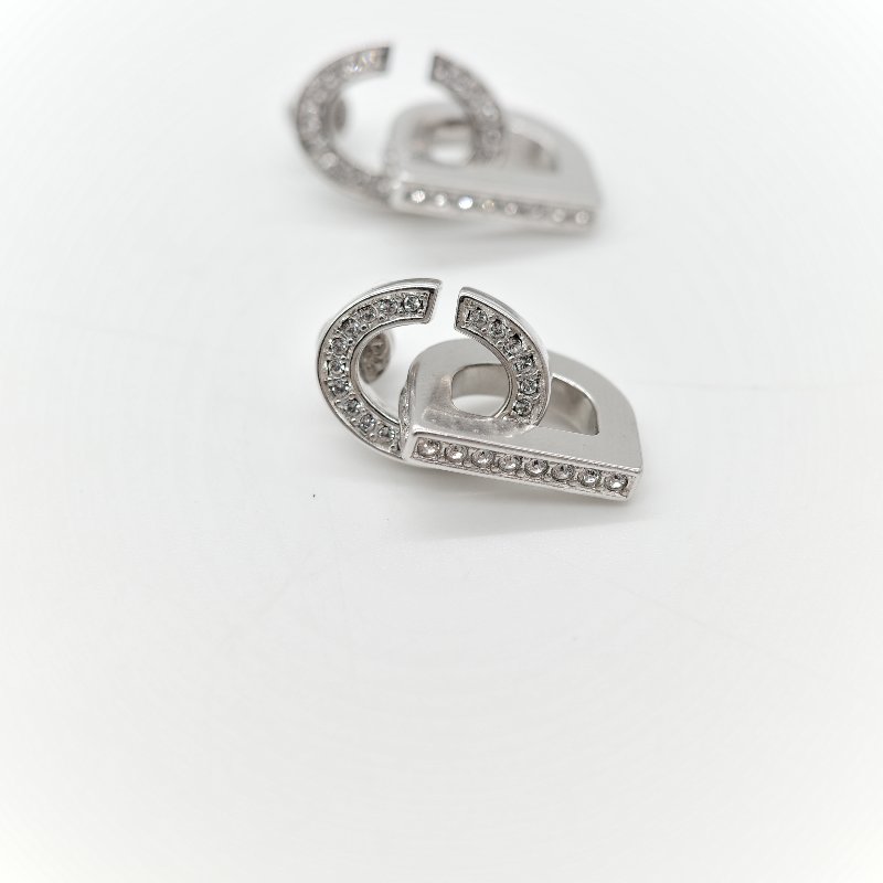 Dior 迪奧 CD LOCK 水鑽耳環 耳針-7