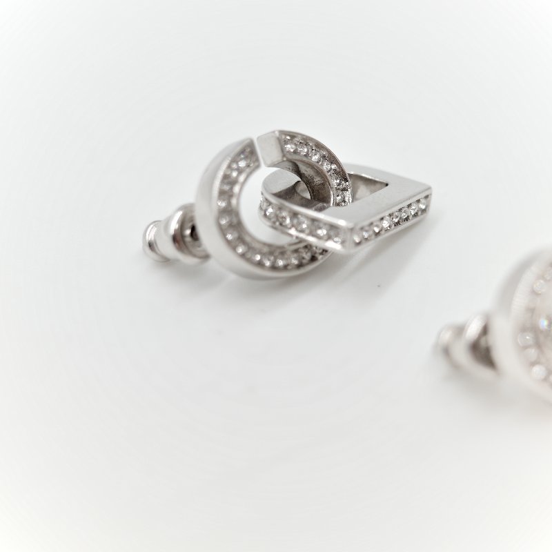 Dior 迪奧 CD LOCK 水鑽耳環 耳針-9