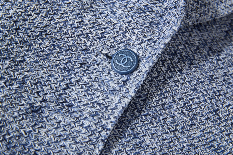 CHANEL藍灰色粗花呢西裝-3
