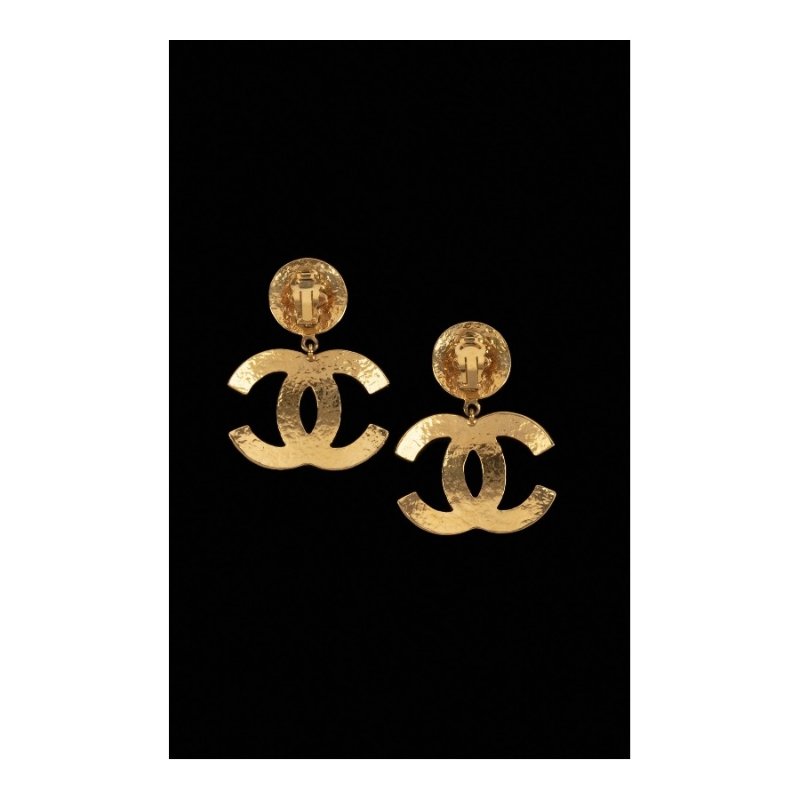 香奈兒 Chanel CC Clip-On Earrings 金色 鍍金 復古耳環 94P 中古-2