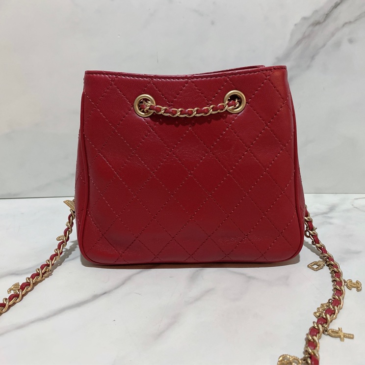 Chanel 埃及系列紅色水桶包-8