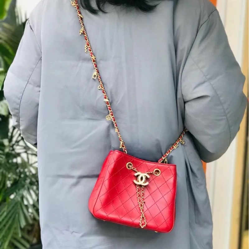 Chanel 埃及系列紅色水桶包-2